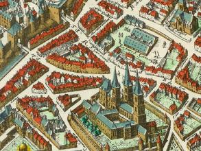abbey and foire saint germain  detail 1615 merian map of paris